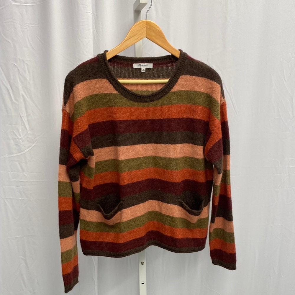 Madewell Alpaca Blend Crew Neck Sweater with Stripes